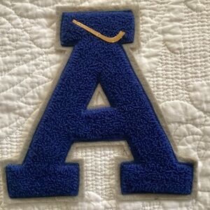 Vintage 60s Varsity Letter Chenille Patch Blue A